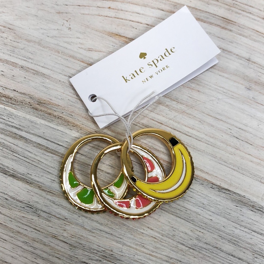 Kate Spade Out of Office Fruit Ring Set NWT, Sz 6 - Picture 5 of 9